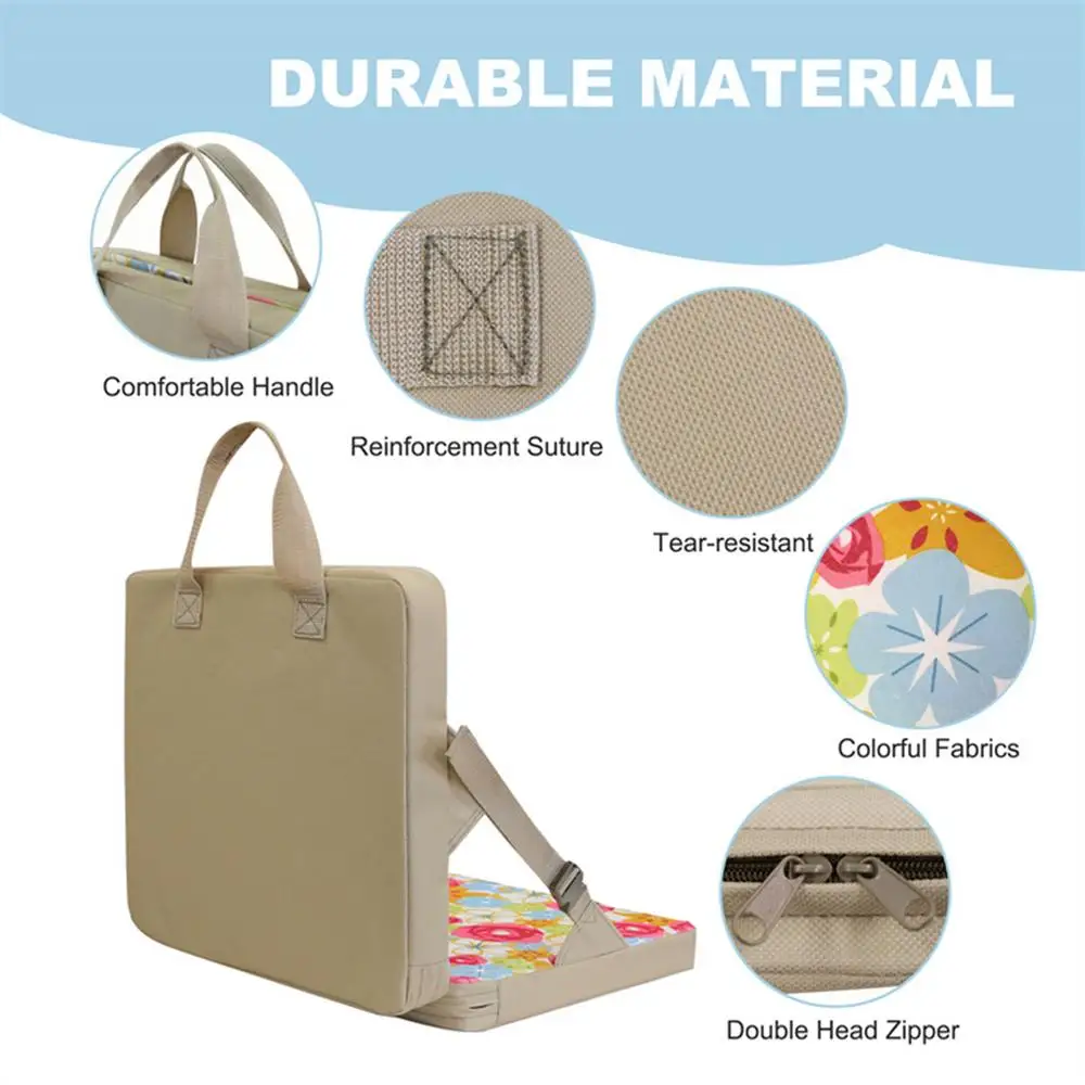 Outdoor Foldable Chair With Backrest Portable Seat Cushion For Stadium Beach Camping Portable Stadium Cushion