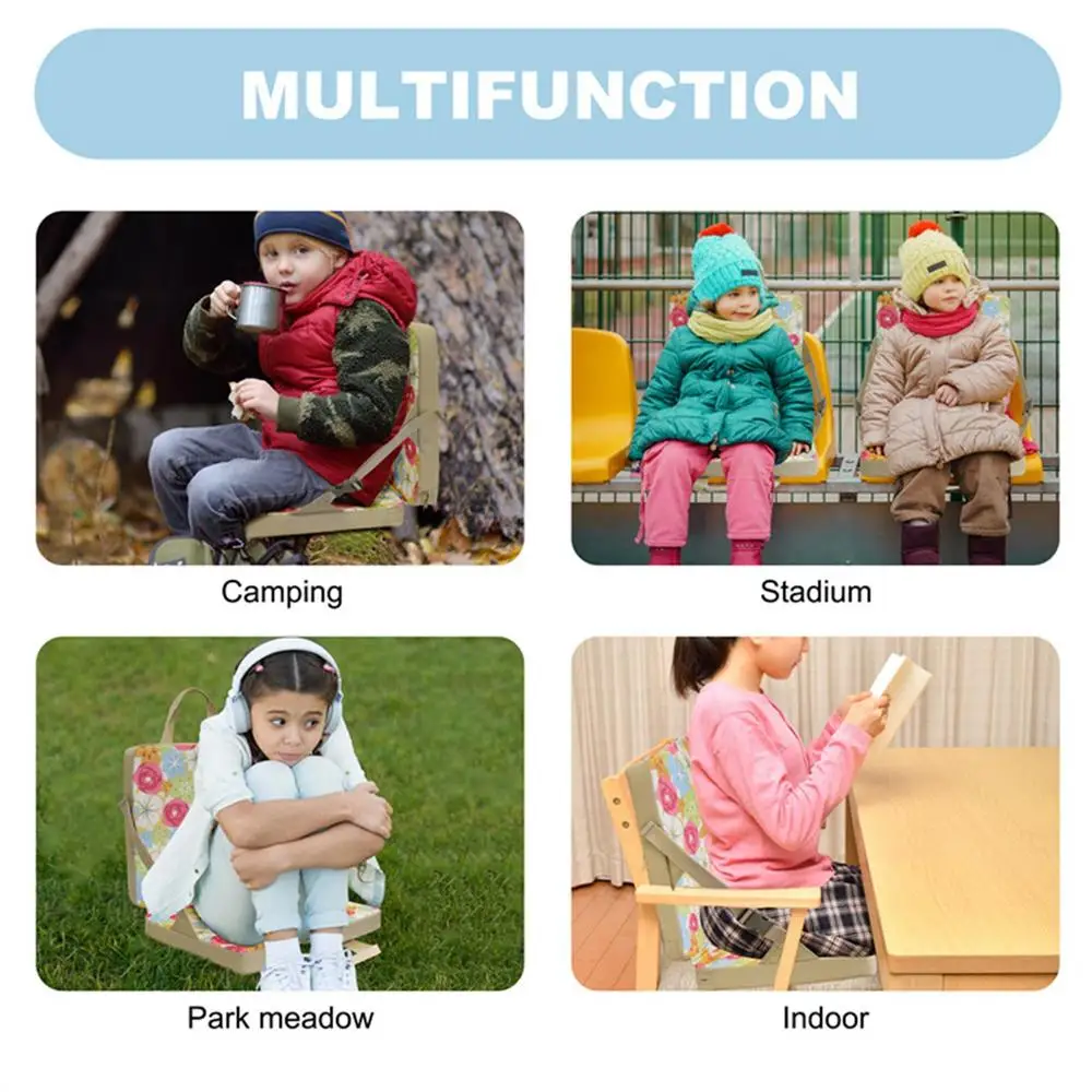 Outdoor Foldable Chair With Backrest Portable Seat Cushion For Stadium Beach Camping Portable Stadium Cushion