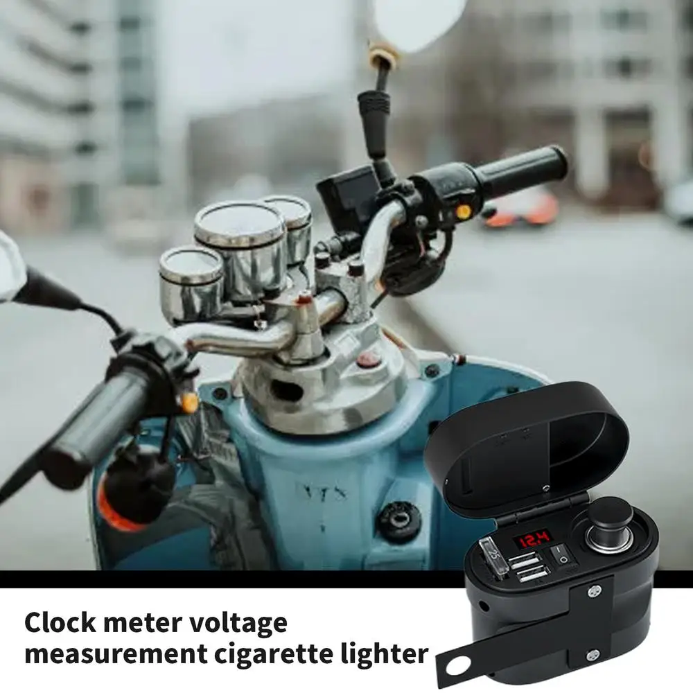 Motorcycle Cell Phone Charger Fast Power Adapter For Phone Quick Charge For Phone With Voltage Display Multifunctional