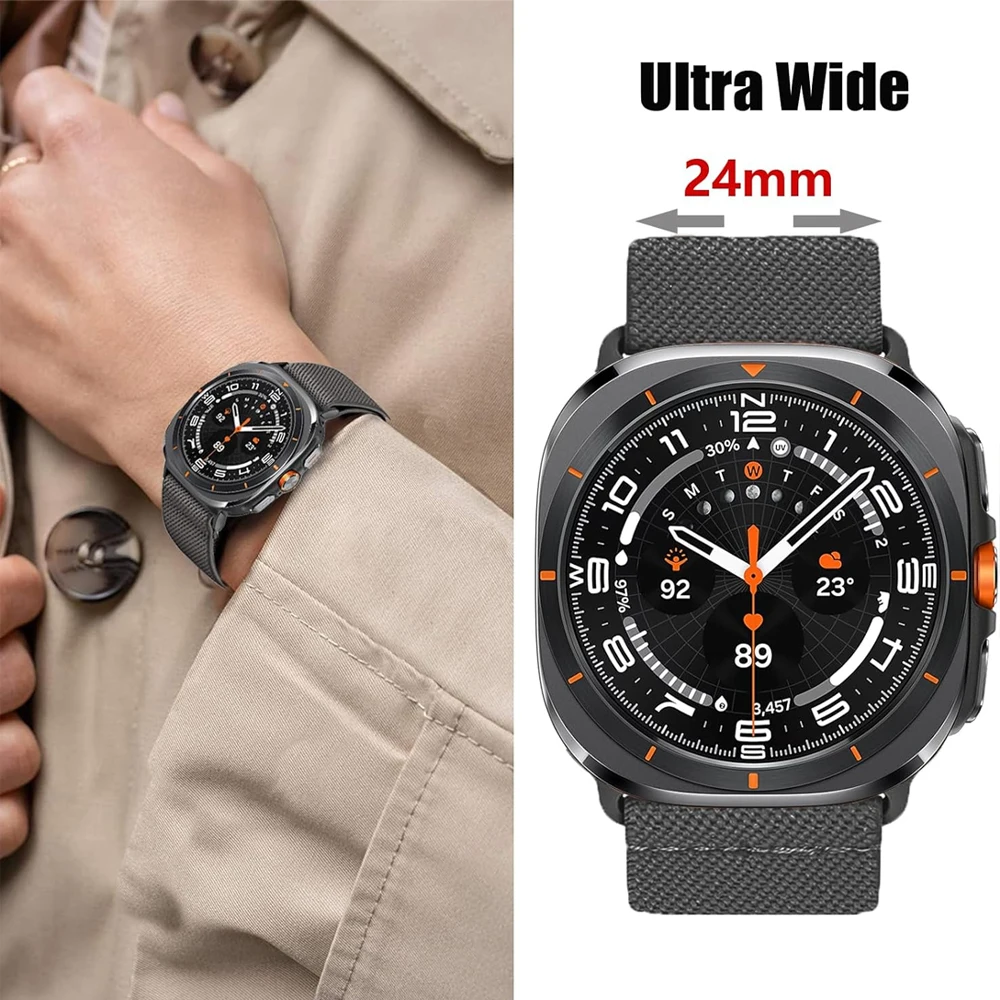 Strap For Samsung Galaxy Watch Ultra 47mm accessories Elastic Nylon Sport loop wrist bracelet correa Galaxy watch 7 Ultra band