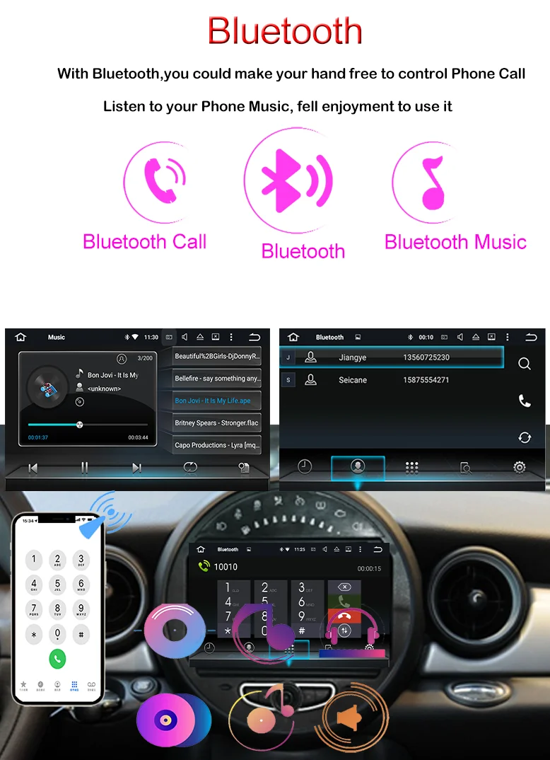 Android Auto Radio Head Unit for BMW Mini Roadster Countryman Paceman Upgrade Android 13 Apple CarPlay Car Stereo GPS Navi DVD