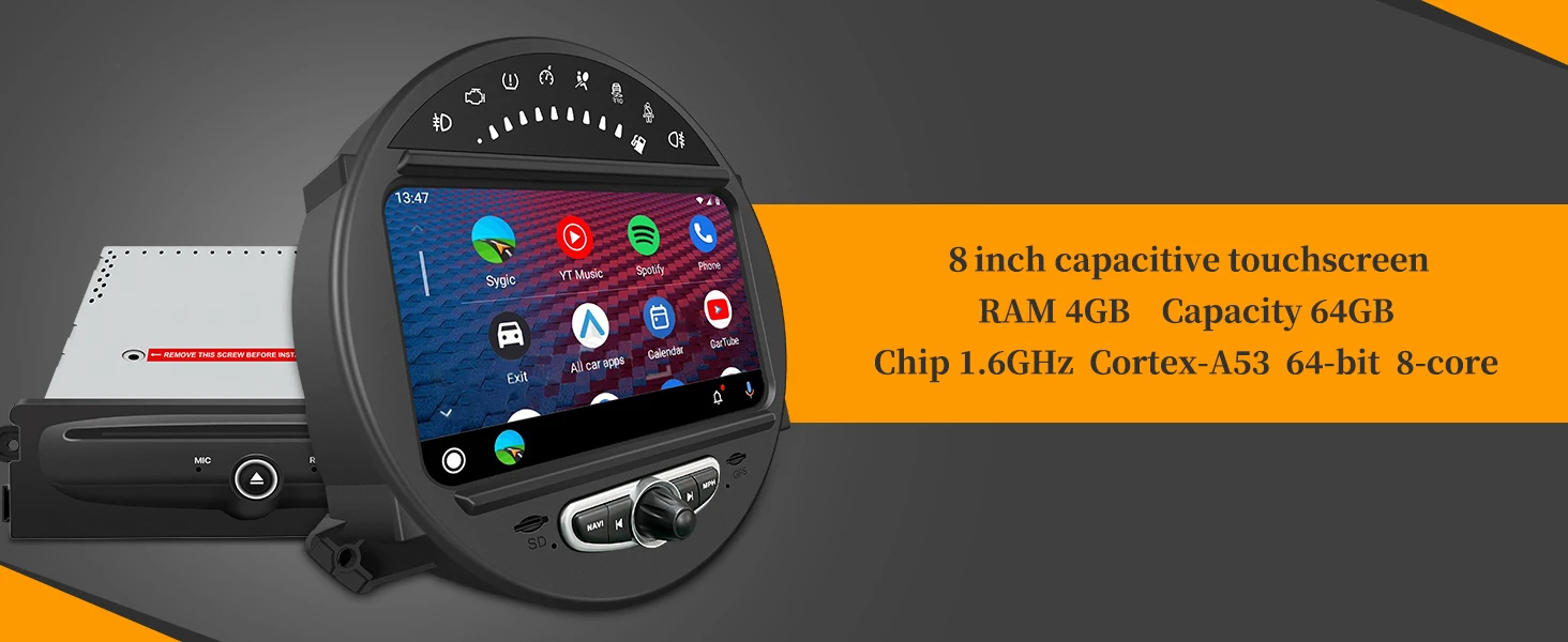 Android Auto Radio Head Unit for BMW Mini Roadster Countryman Paceman Upgrade Android 13 Apple CarPlay Car Stereo GPS Navi DVD