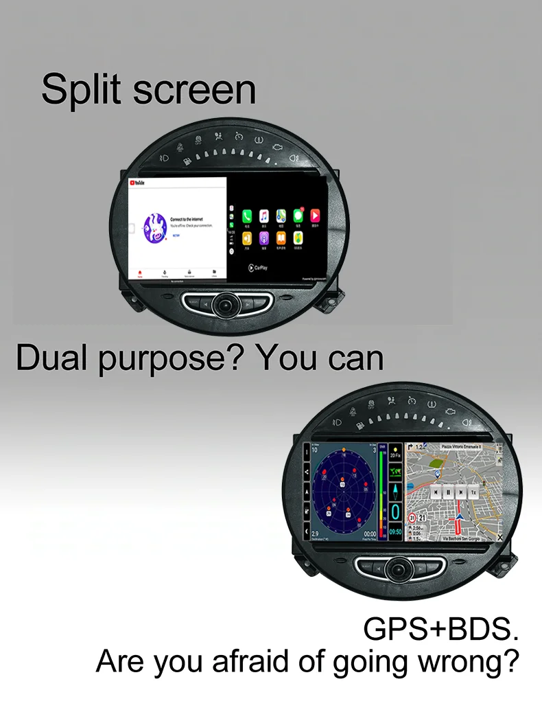 Android Auto Radio Head Unit for BMW Mini Roadster Countryman Paceman Upgrade Android 13 Apple CarPlay Car Stereo GPS Navi DVD