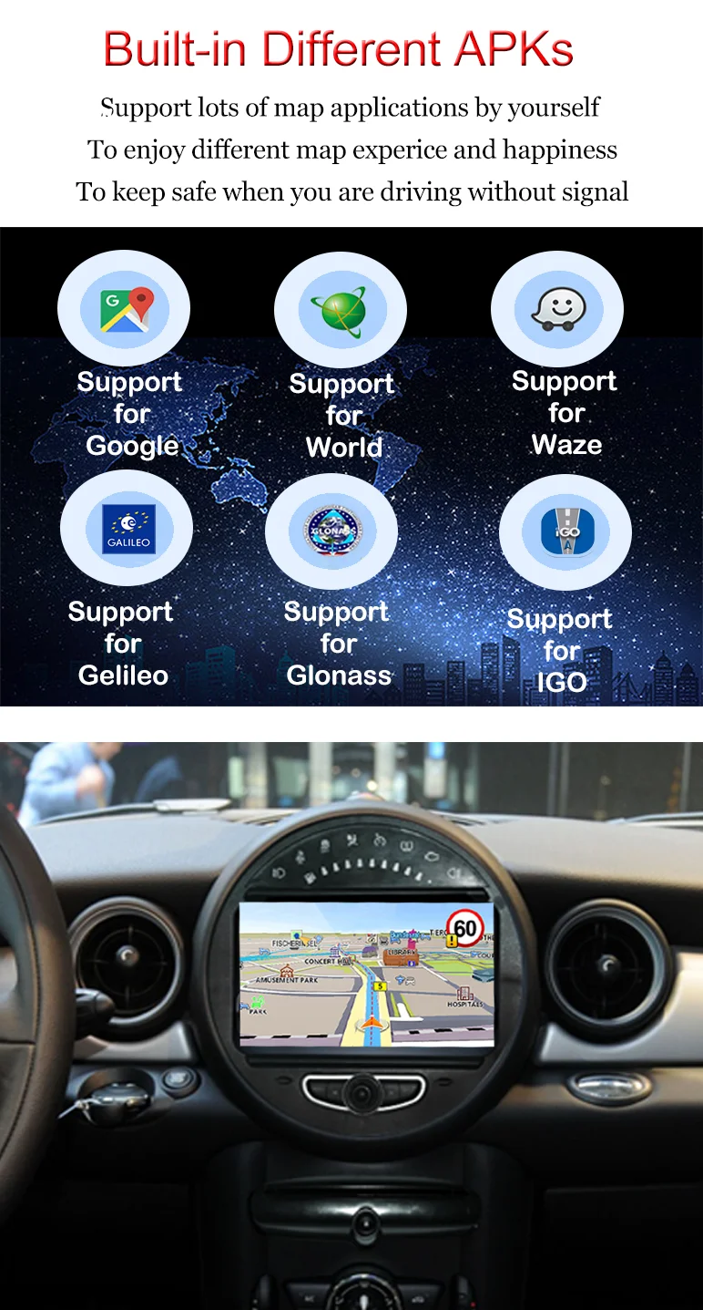Android Auto Radio Head Unit for BMW Mini Roadster Countryman Paceman Upgrade Android 13 Apple CarPlay Car Stereo GPS Navi DVD