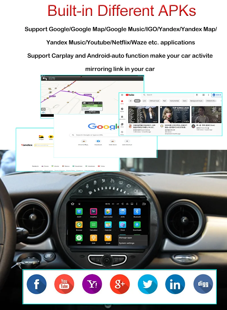 Android Auto Radio Head Unit for BMW Mini Roadster Countryman Paceman Upgrade Android 13 Apple CarPlay Car Stereo GPS Navi DVD