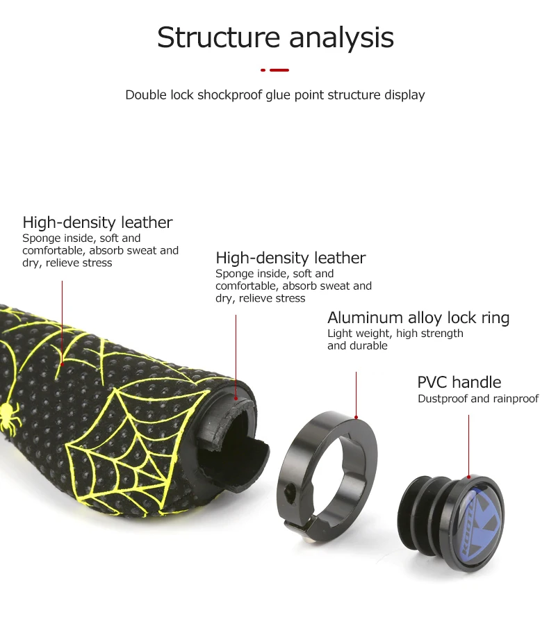 Anti-Slip Bicycle Handlebar Cover, BMX Mountain Bike Handlebar Lock Cover, Bicycle Accessories