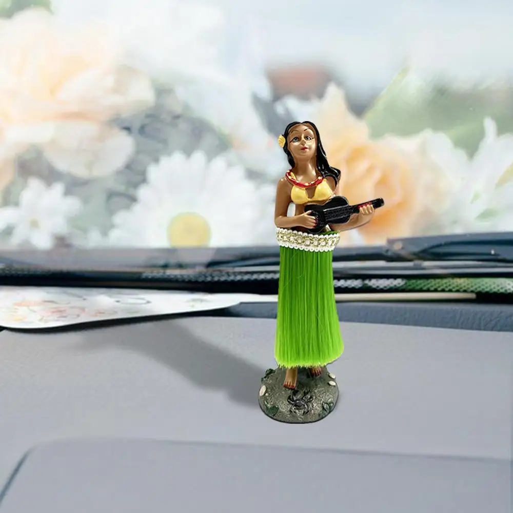 Hawaiian Dashboard Doll Ornament Swing Dance Girl Bobbleheads Portable Girl Bobble Shaking Head Dancing Toy For Cars Suvs