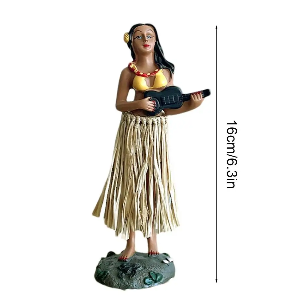 Hawaiian Dashboard Doll Ornament Swing Dance Girl Bobbleheads Portable Girl Bobble Shaking Head Dancing Toy For Cars Suvs