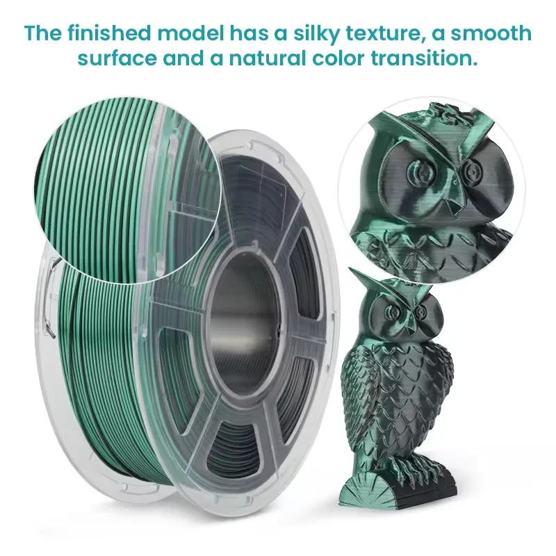 SUNLU Silk PLA Plus 3D Printer Filament 1KG/Spool 1.75mm ±0.02MM Pla+ Rabinbow Dual/Triple Colors 3D Prting Filaments Rapid Ship