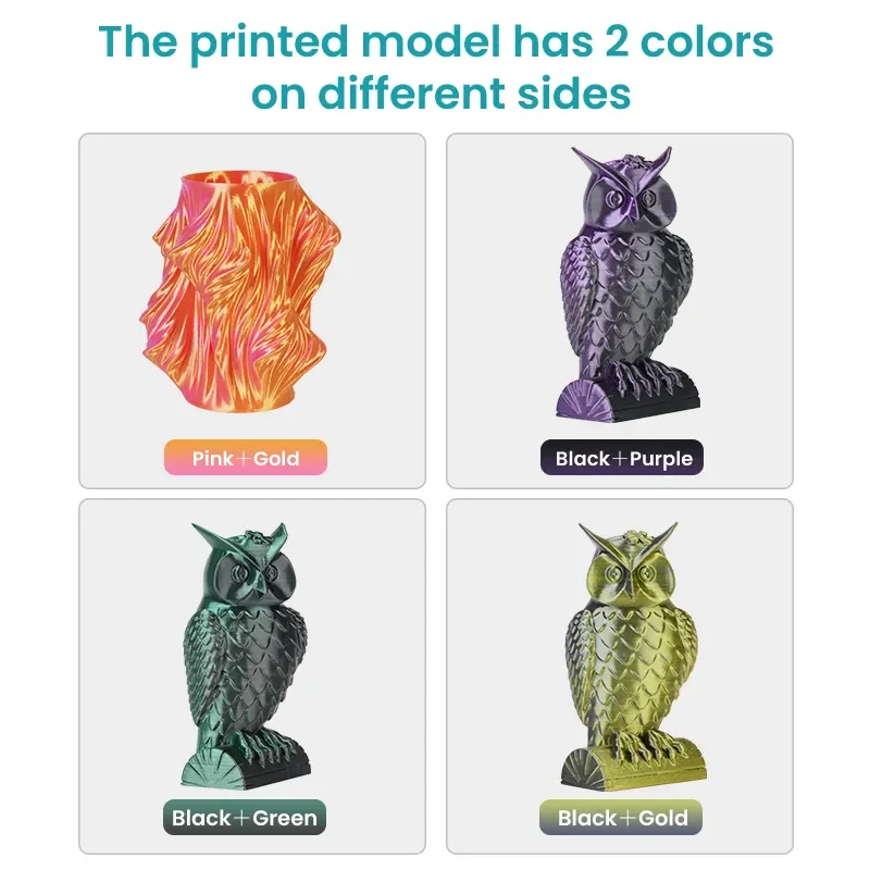 SUNLU Silk PLA Plus 3D Printer Filament 1KG/Spool 1.75mm ±0.02MM Pla+ Rabinbow Dual/Triple Colors 3D Prting Filaments Rapid Ship