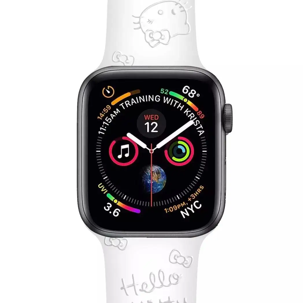 Sport Strap for Apple Watch band 44mm 40mm 45mm 49mm 38mm 42mm 41mm Printed Silicone Bracelet for iwatch series 7 6 5 3 SE ultra