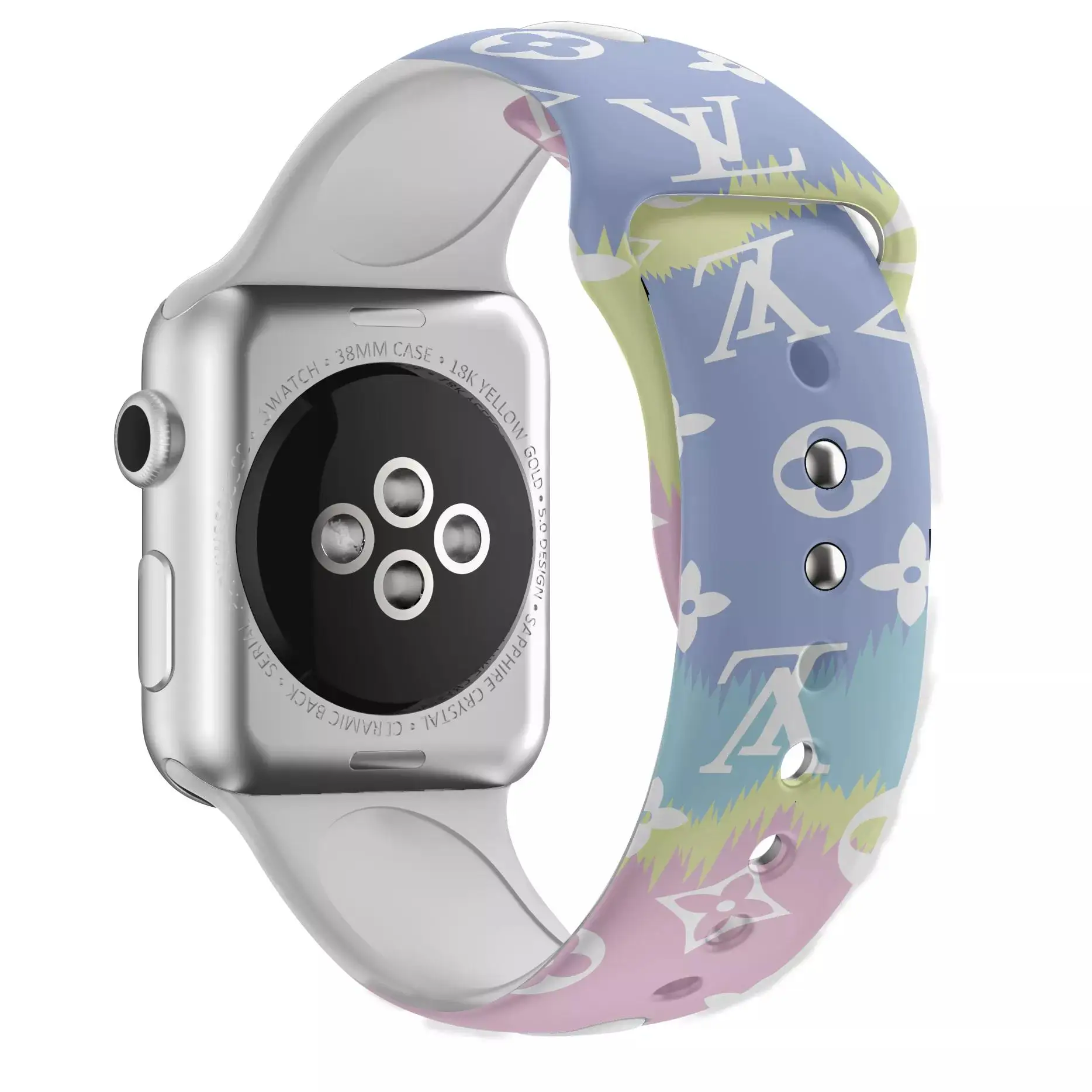 Sport Strap for Apple Watch band 44mm 40mm 45mm 49mm 38mm 42mm 41mm Printed Silicone Bracelet for iwatch series 7 6 5 3 SE ultra
