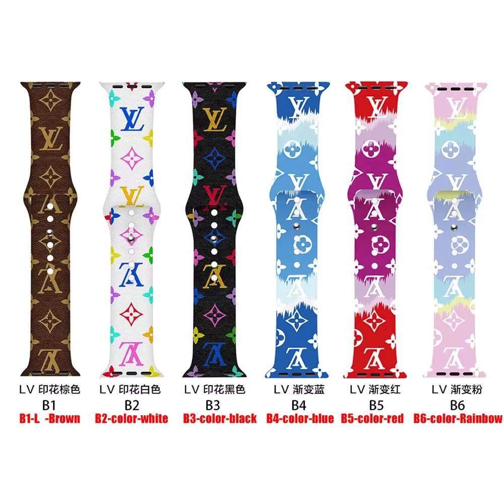 Sport Strap for Apple Watch band 44mm 40mm 45mm 49mm 38mm 42mm 41mm Printed Silicone Bracelet for iwatch series 7 6 5 3 SE ultra