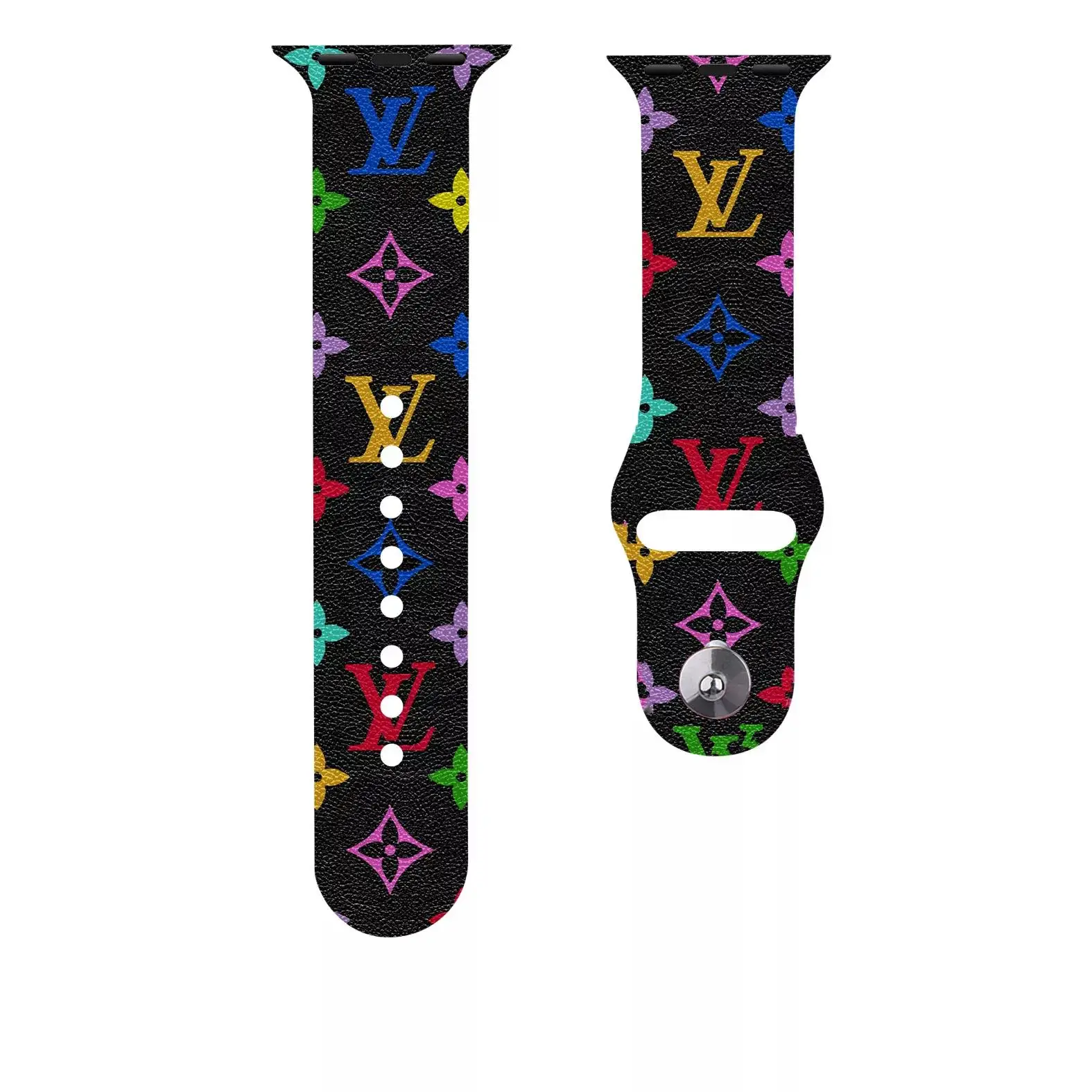 Sport Strap for Apple Watch band 44mm 40mm 45mm 49mm 38mm 42mm 41mm Printed Silicone Bracelet for iwatch series 7 6 5 3 SE ultra