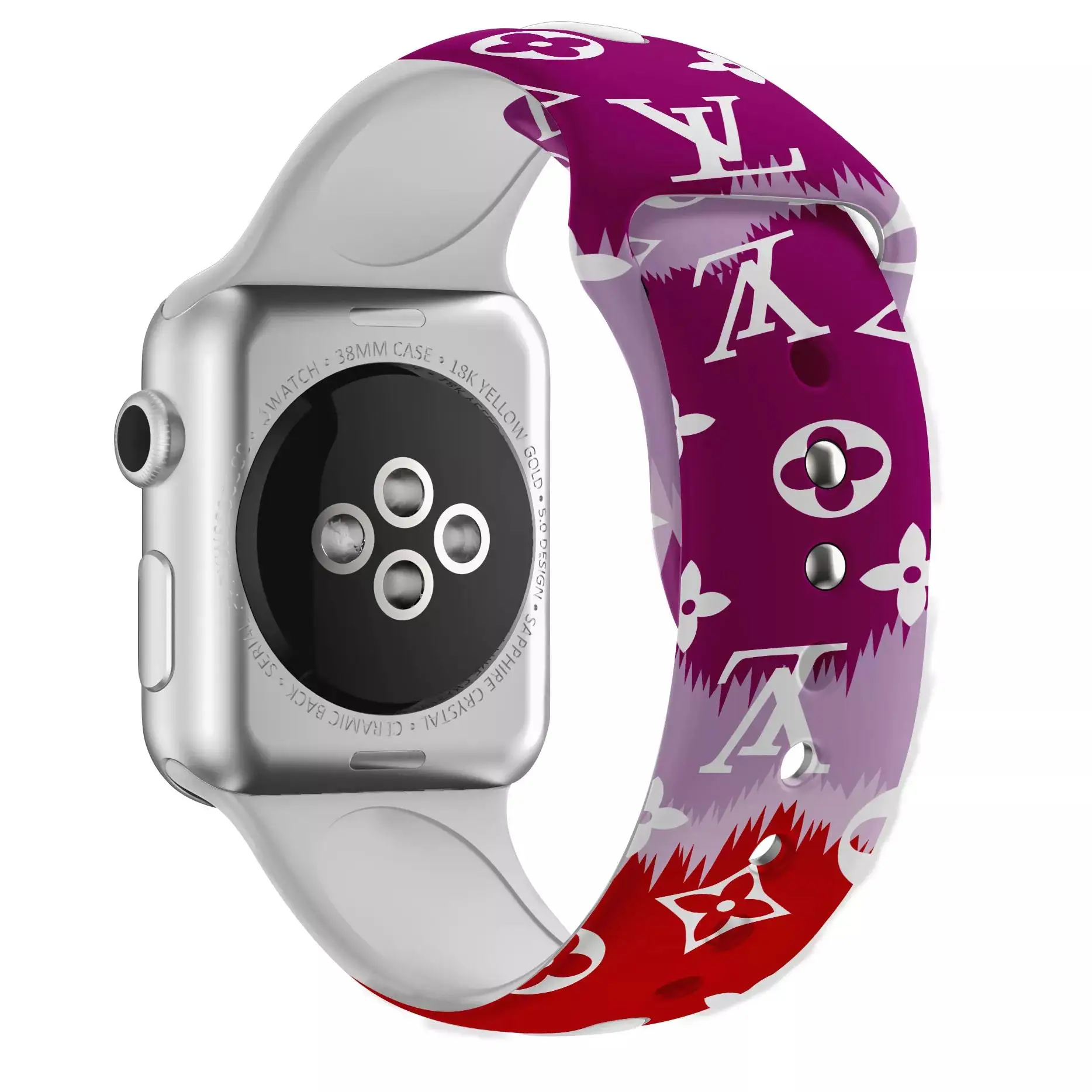 Sport Strap for Apple Watch band 44mm 40mm 45mm 49mm 38mm 42mm 41mm Printed Silicone Bracelet for iwatch series 7 6 5 3 SE ultra