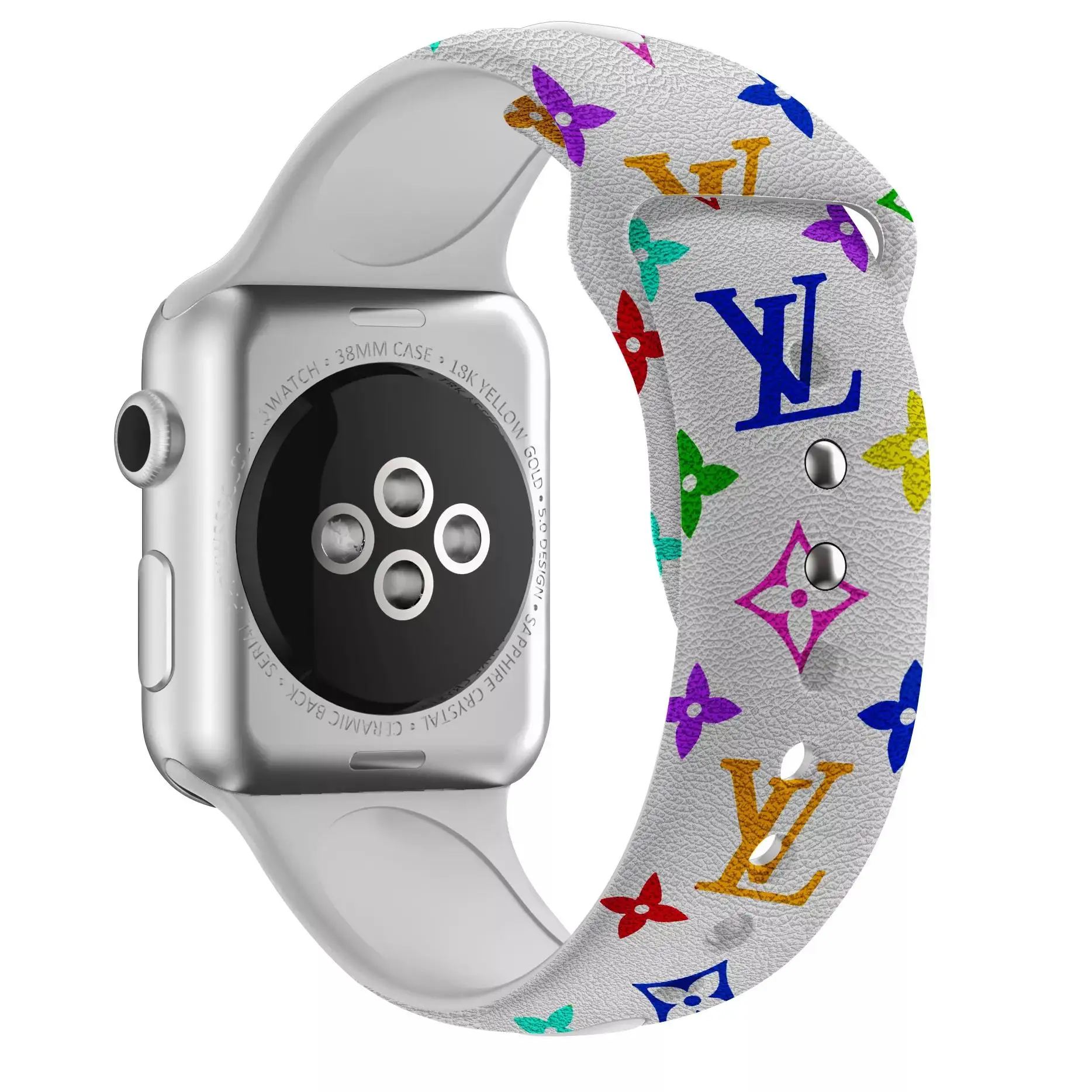 Sport Strap for Apple Watch band 44mm 40mm 45mm 49mm 38mm 42mm 41mm Printed Silicone Bracelet for iwatch series 7 6 5 3 SE ultra