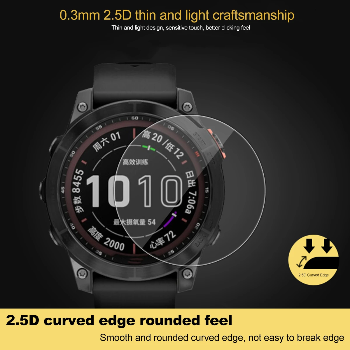 Tempered Glass Film For Garmin watch Fenix 7 7S 7X Pro Smartwatch Full Screen Protector Cover Clear/Anti Purple Light Glass Film