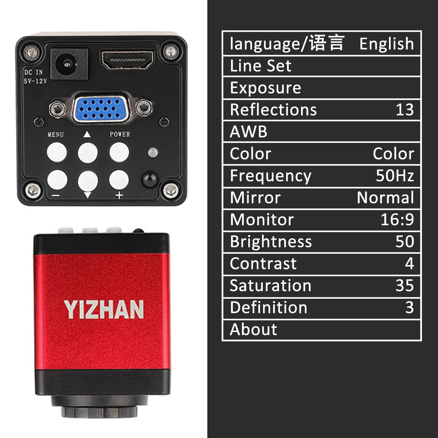 Yizhan 1080P 4K HD Industrial Microscope For Soldering Microscope 48MP HDMI VGA USB Digital Microscope Camera Updated Arm Stand