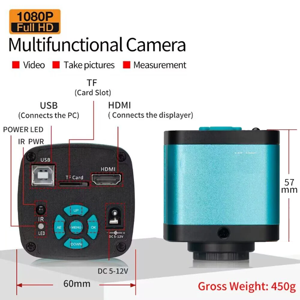 Yizhan 1080P 4K HD Industrial Microscope For Soldering Microscope 48MP HDMI VGA USB Digital Microscope Camera Updated Arm Stand
