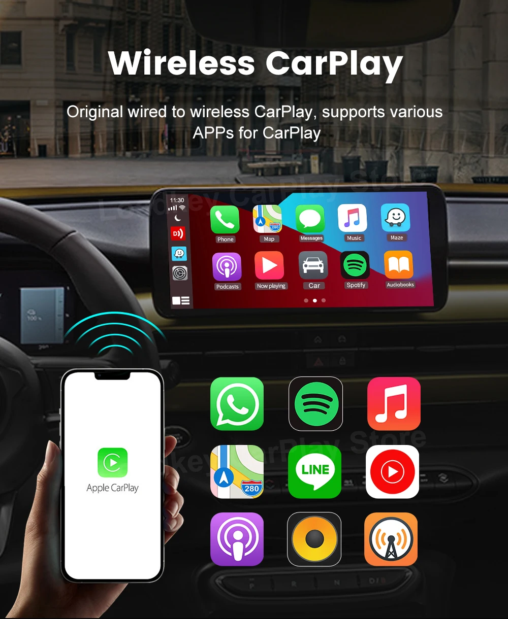 Carlinkit 5.0 Wireless Car Play Dongle Car Radio Draadloze Adapter Android Auto Box For Mazda Cx5 6 Mazda Multi-Device Support