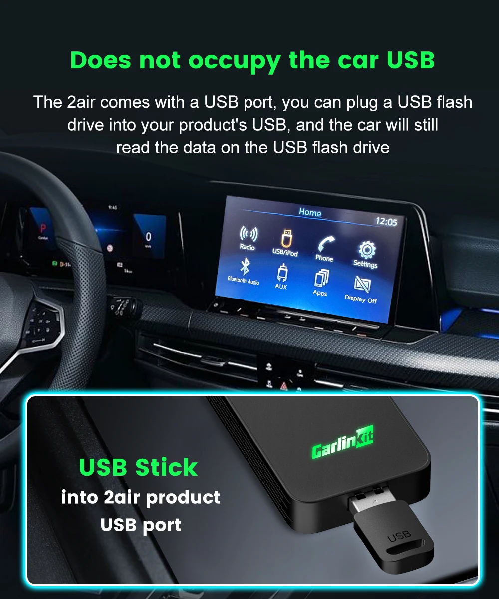 Carlinkit 5.0 Wireless Car Play Dongle Car Radio Draadloze Adapter Android Auto Box For Mazda Cx5 6 Mazda Multi-Device Support
