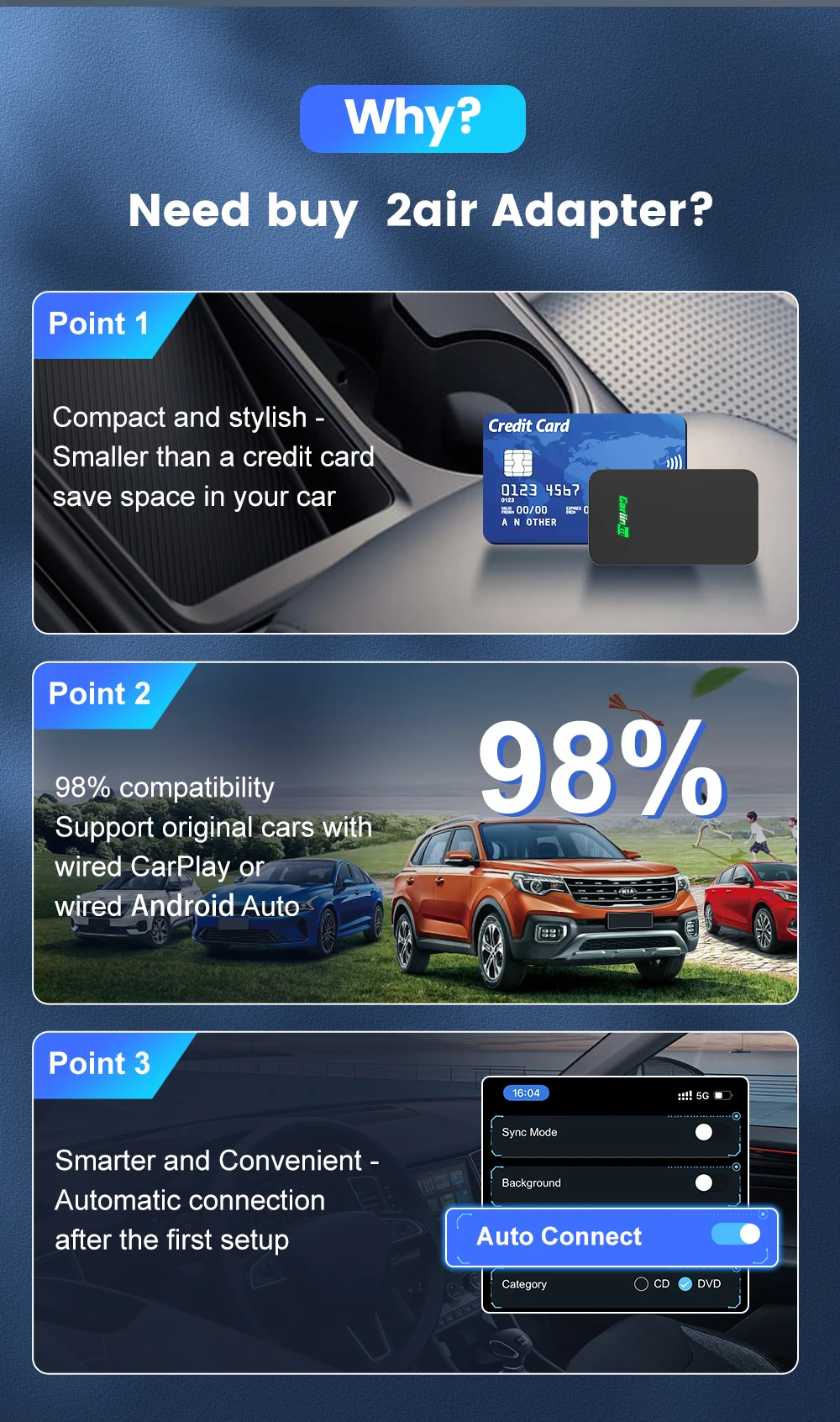Carlinkit 5.0 Wireless Car Play Dongle Car Radio Draadloze Adapter Android Auto Box For Mazda Cx5 6 Mazda Multi-Device Support