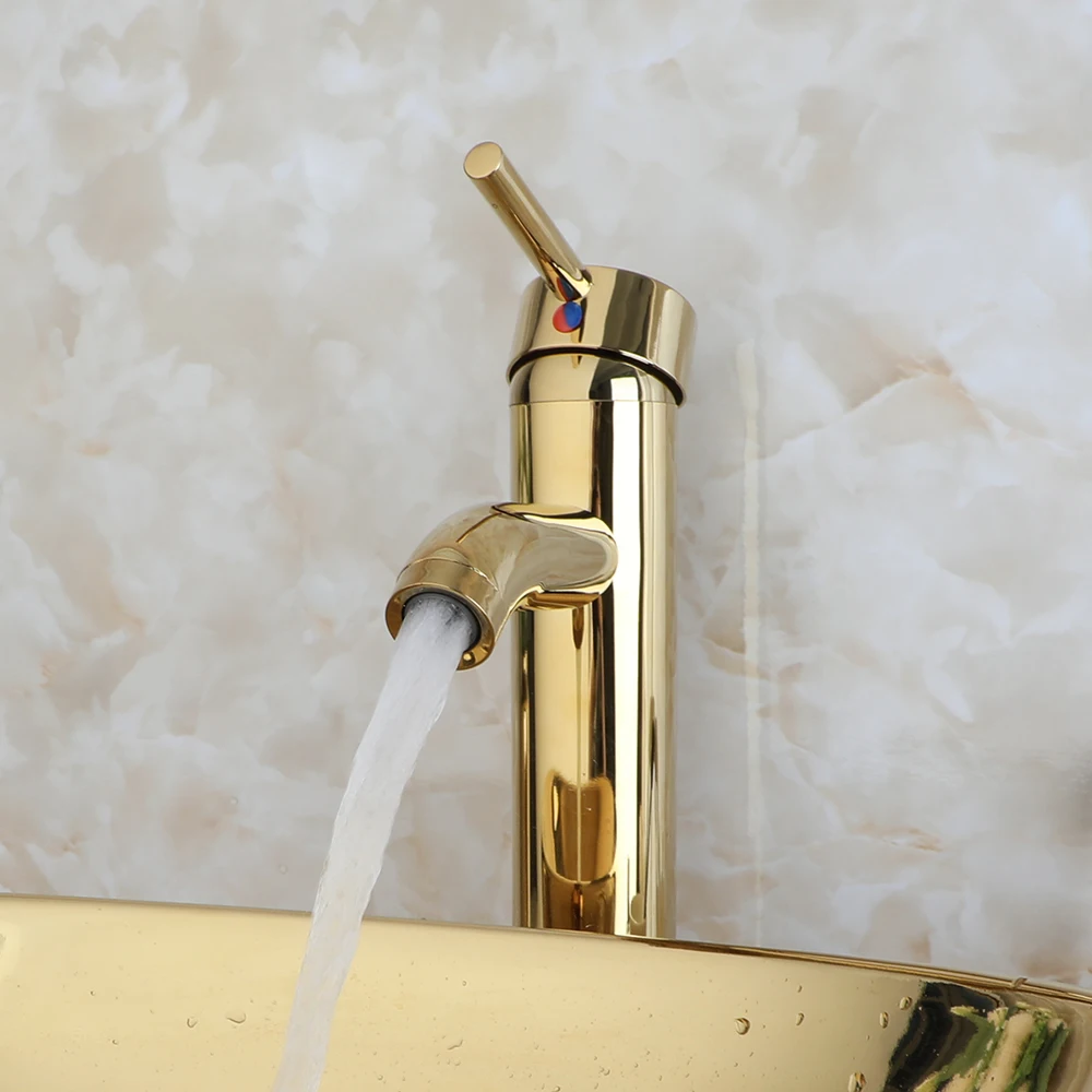 ZAPPO Luxury Large Gold Vessel Sink Ceramic Bathroom Sink Above Counter Washing Sink Faucet Combo with Faucets Drain Basin Sinks