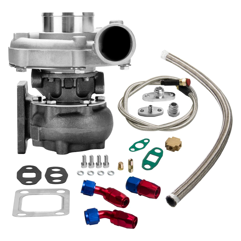 T3/T4 Upgrade Billet Turbo 63 A/R T04E 400+HP BOV Adapter Oil Return Feed Line