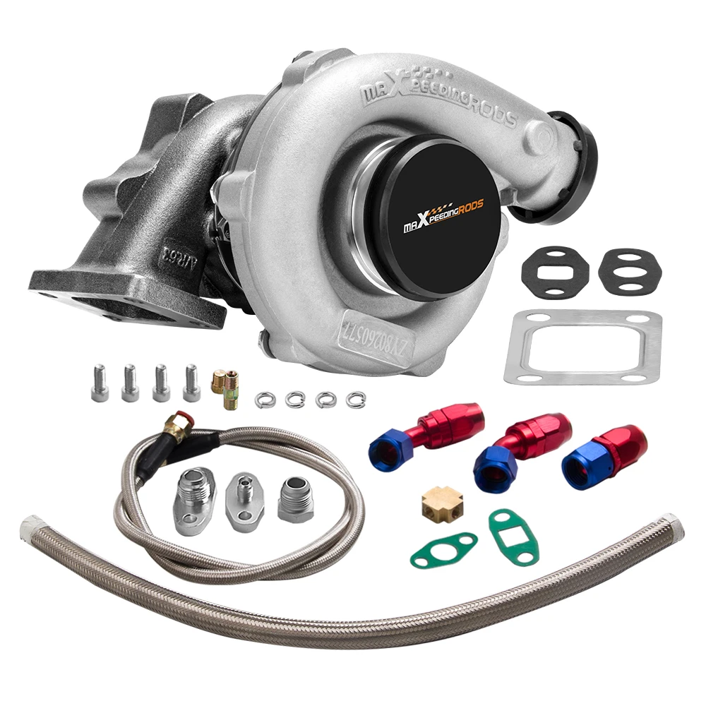 T3/T4 Upgrade Billet Turbo 63 A/R T04E 400+HP BOV Adapter Oil Return Feed Line