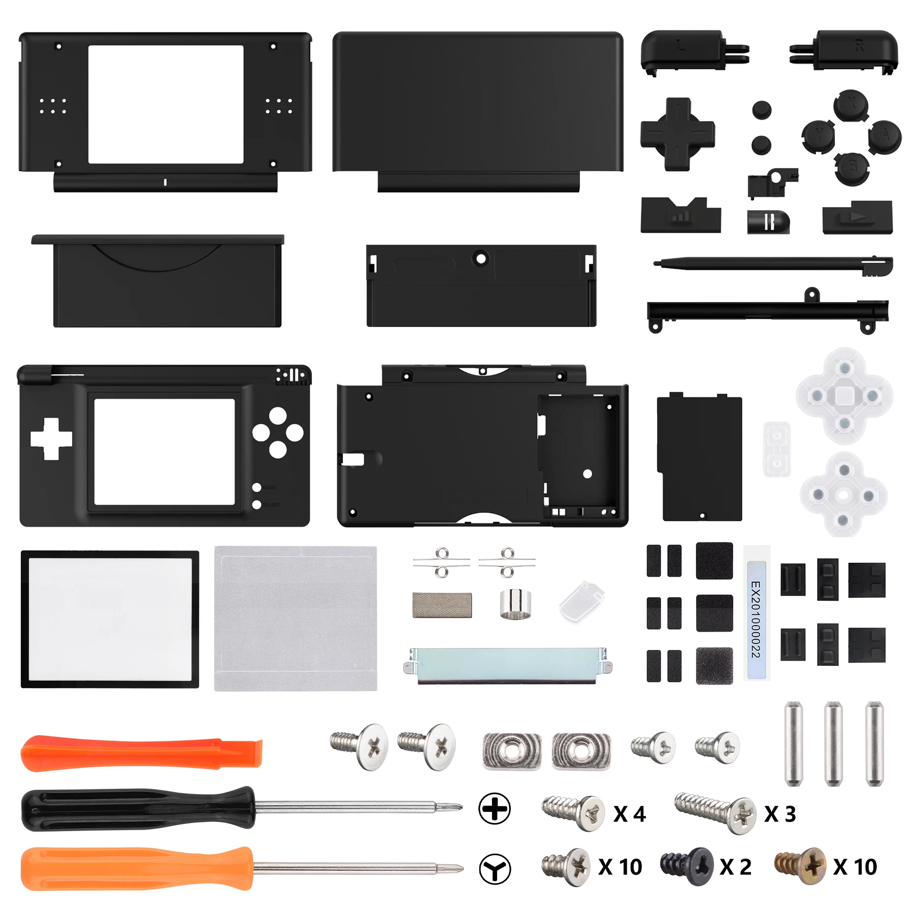 eXtremeRate Replacement Full Housing Shell for Nintendo DS Lite for NDSL - Black