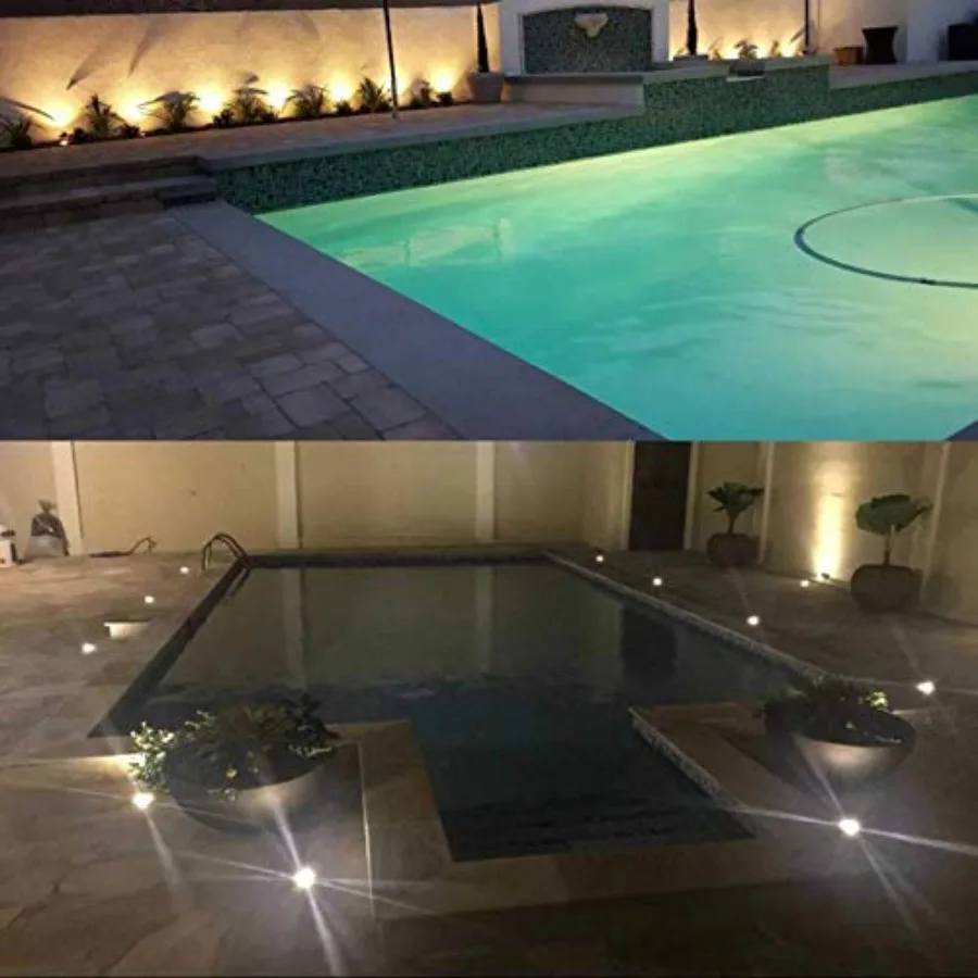 Landscape Lights - LED Well Lights with 8 Pack 6W 12V-24V IP67 Waterproof Low Voltage Landscape Lighting for Driveway Deck Step
