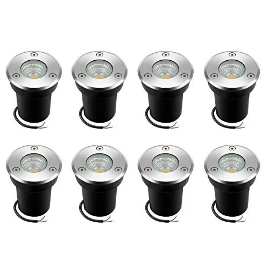 Landscape Lights - LED Well Lights with 8 Pack 6W 12V-24V IP67 Waterproof Low Voltage Landscape Lighting for Driveway Deck Step
