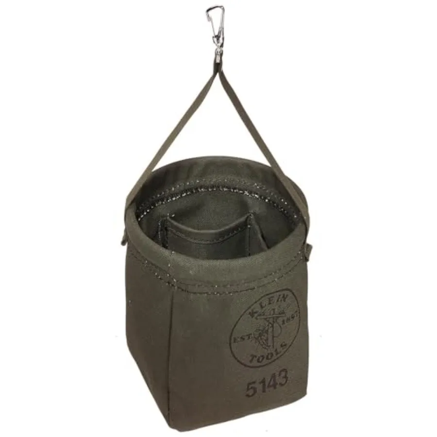 5143 Canvas Tapered-Bottom Bag with Two Interior Pockets and a Snap Clip, Made of No. 10 Canvas