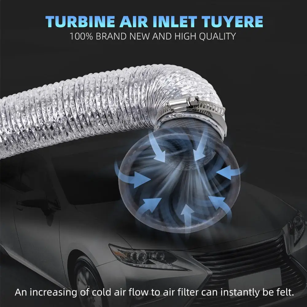 Air Intake Turbo Inlet Pipe Air Intake Turbo Inlet Pipe Set Car Front Bumper Turbo Inlet Pipe Easy Installation Carbon Fiber
