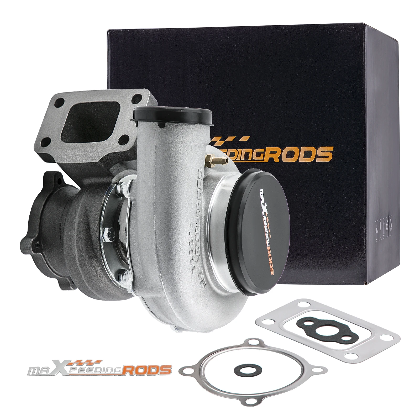 maXpeedingrods GT35 GT3582 Universal Turbo Turbocharger T3 4 Bolts W/ Oil Fuel Lines 600+HP