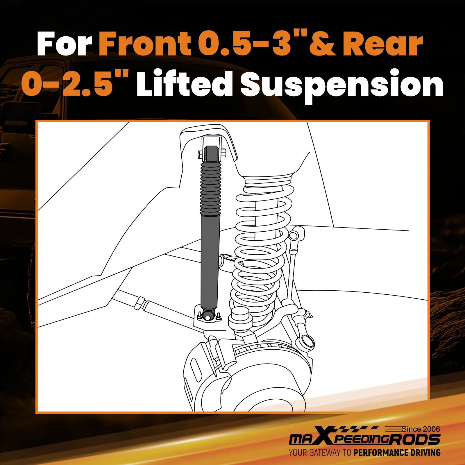 4PCS Front Rear Shock Absorbers For Jeep Grand Cherokee 1999-2004 Lifted 0-3"
