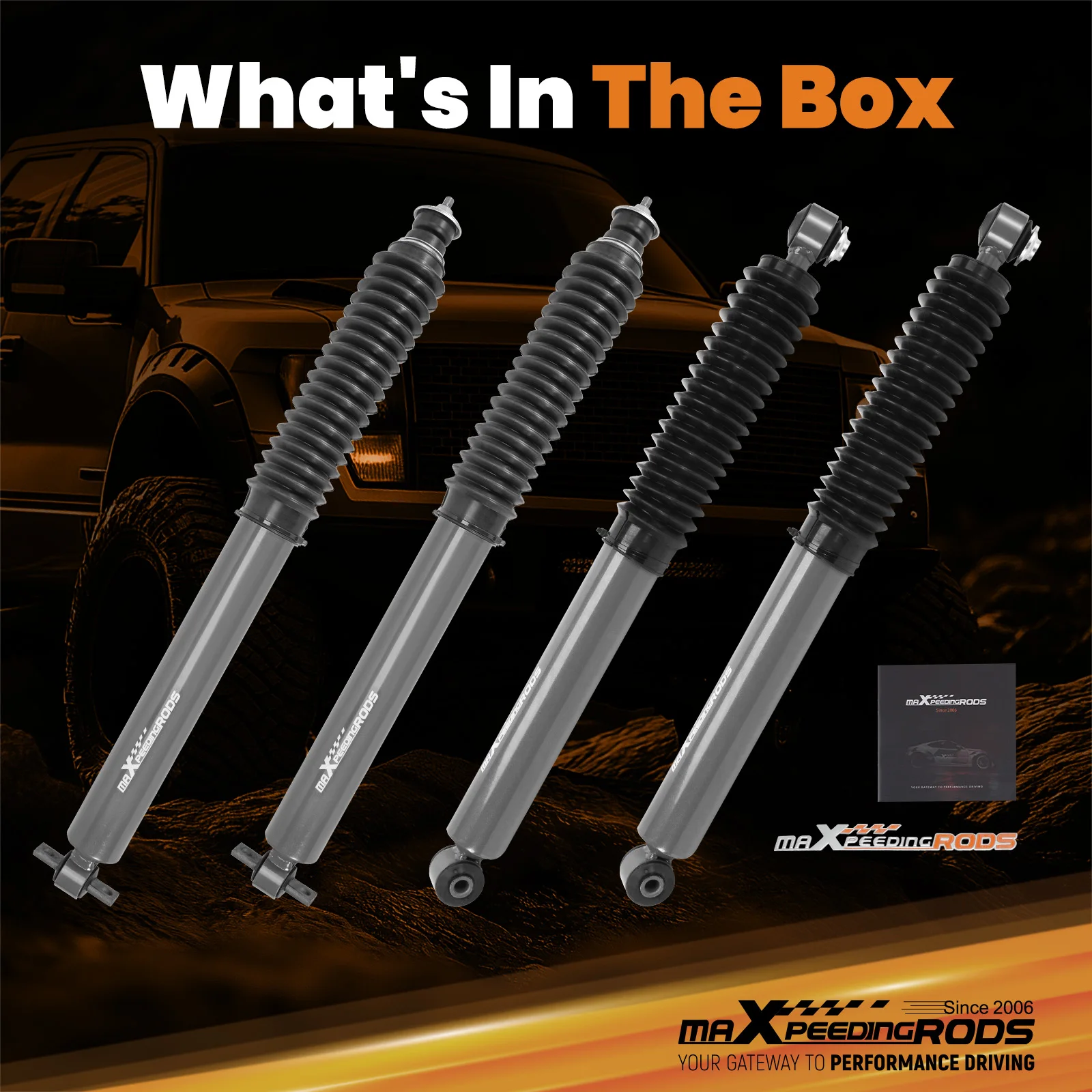 4PCS Front Rear Shock Absorbers For Jeep Grand Cherokee 1999-2004 Lifted 0-3"