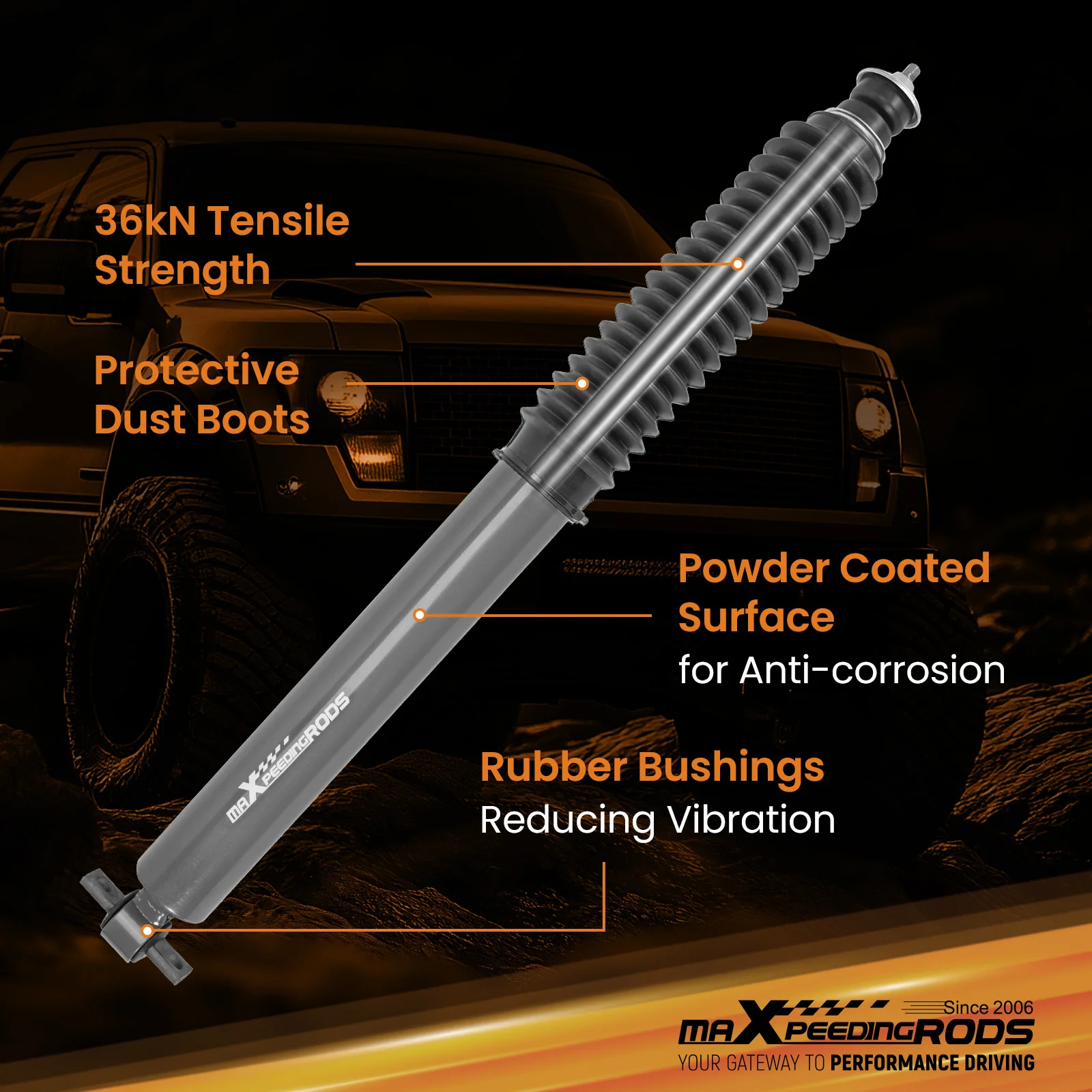 4PCS Front Rear Shock Absorbers For Jeep Grand Cherokee 1999-2004 Lifted 0-3"