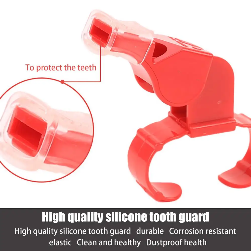 Sports Training Whistle Football Referee Finger Whistle Safe Plastic Ring Whistle Finger Whistle With Tooth Guard For Sport