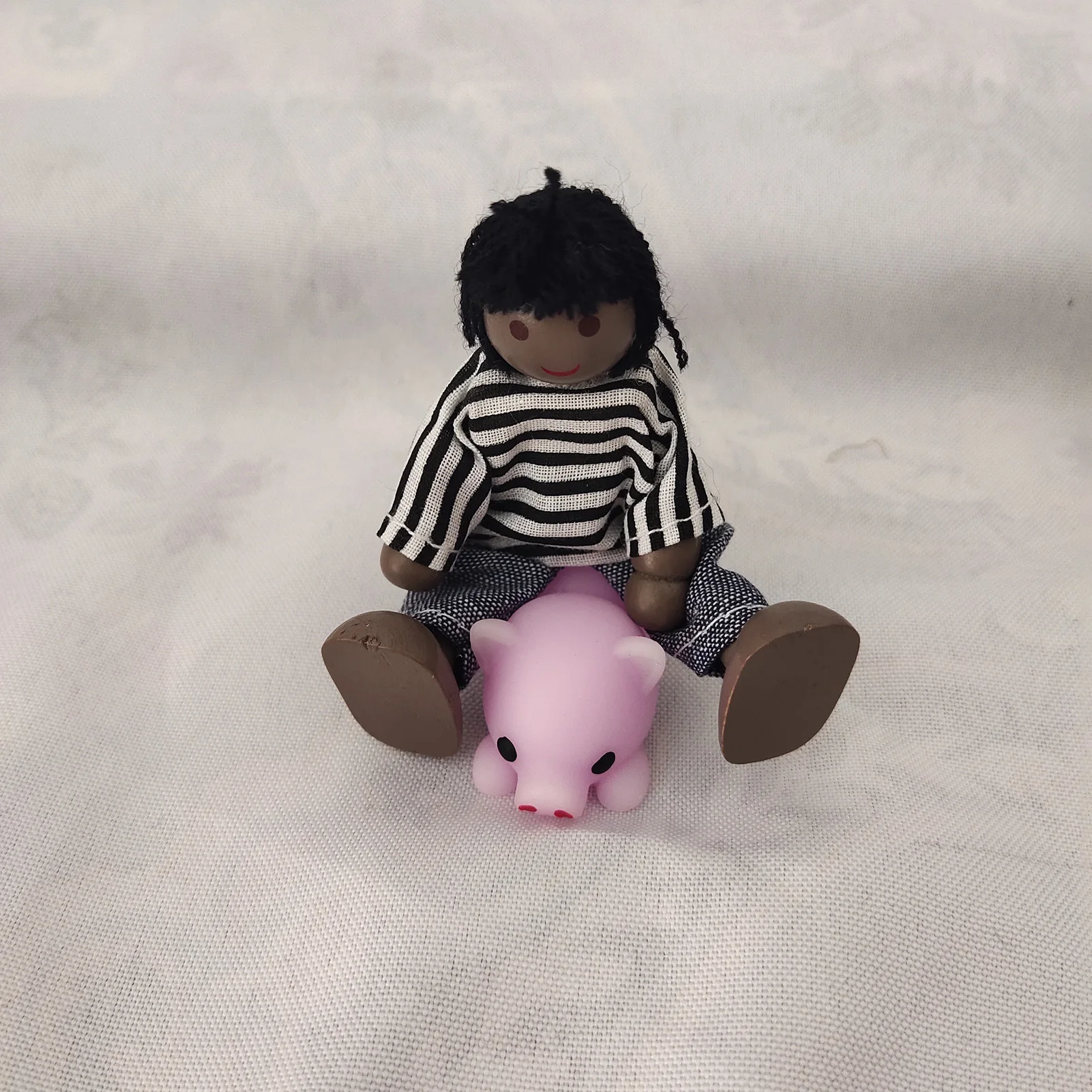 1 Set Wooden Doll African Family People Wood Puppets Dolls Kid Pretand Play Toys Eye-Hand Coordination Infantis Play Toy