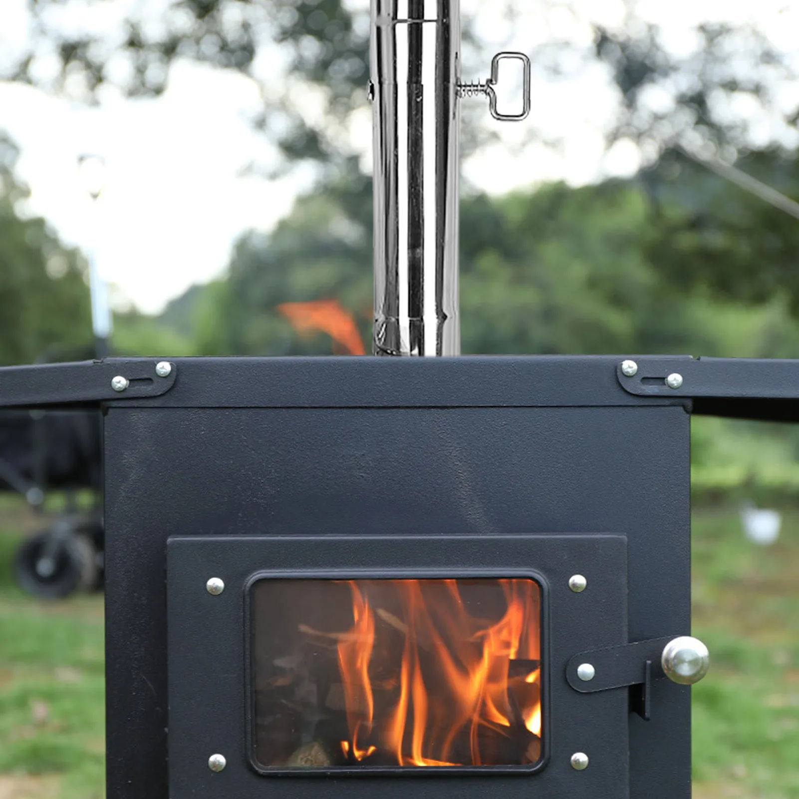 Stove Pipe Stainless Steel Chimney Furnace Tube Adjustable Woodstove Chimney Pipe Outdoor Wood Stove Accessories For Camping