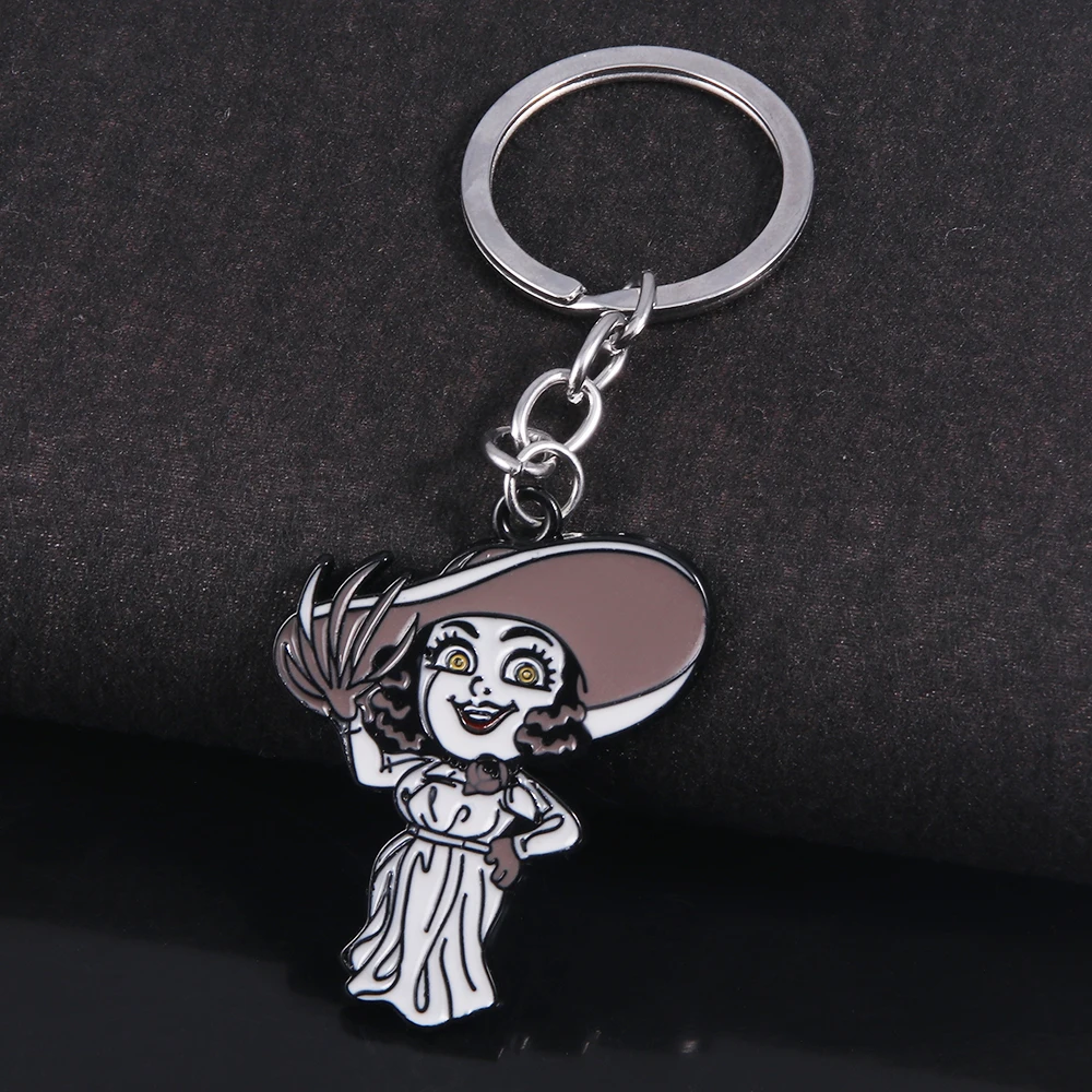 Residents Evils 8 Village Lady Dimitrescu Keychain Alcina Dimitrescu Figure Metal Pendant Key Chain Women Men Keyring Jewelry