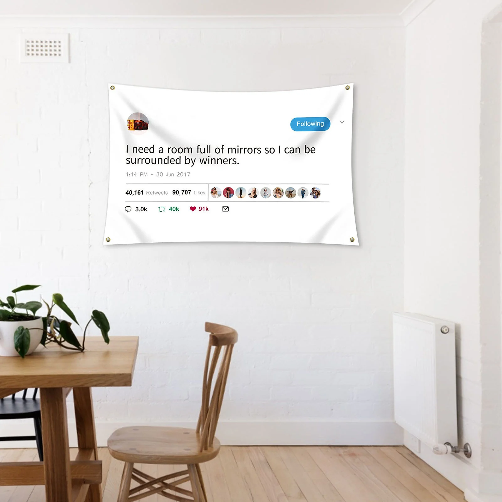 KanyeWest Rapper Funny Mirrors Tweet Flag - I Need A Room Full Of Mirrors So I Can Be Surrounded By Winners 3x5 Feet /90x150cm