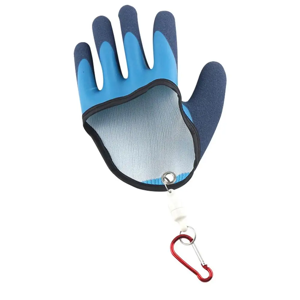 Fishing Catching Gloves Non-slip Fishing Gloves With Magnet Carabiner Release Hooks Waterproof Anti-stab Gloves For Winter