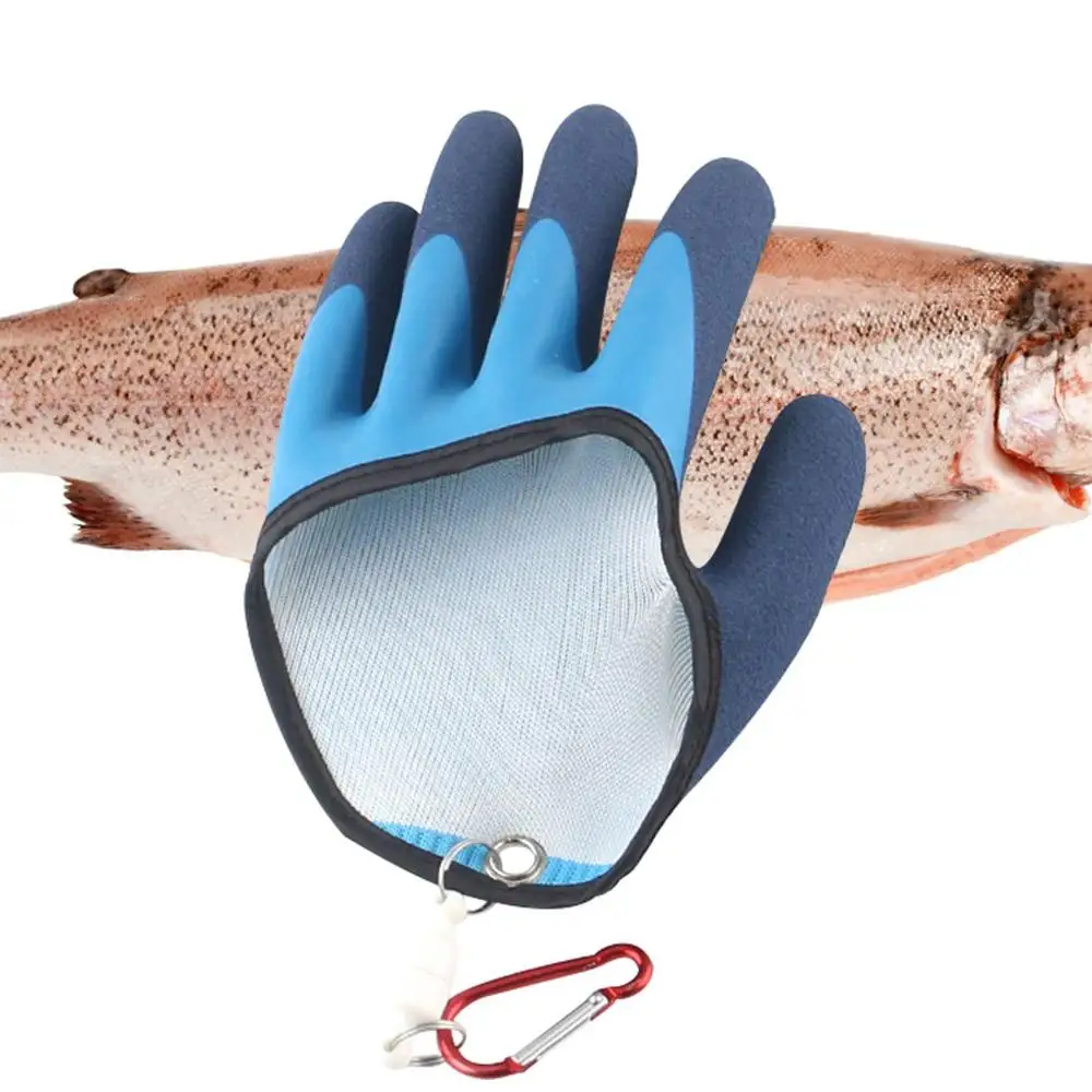 Fishing Catching Gloves Non-slip Fishing Gloves With Magnet Carabiner Release Hooks Waterproof Anti-stab Gloves For Winter