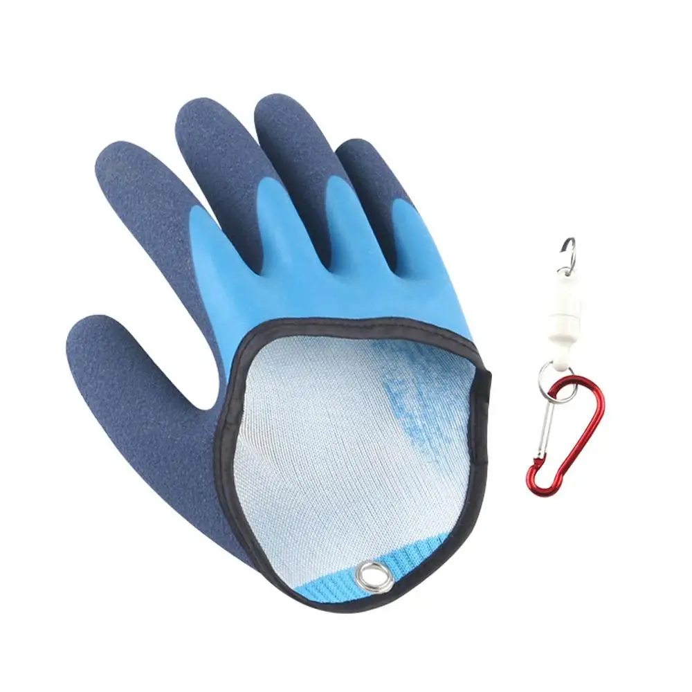 Fishing Catching Gloves Non-slip Fishing Gloves With Magnet Carabiner Release Hooks Waterproof Anti-stab Gloves For Winter