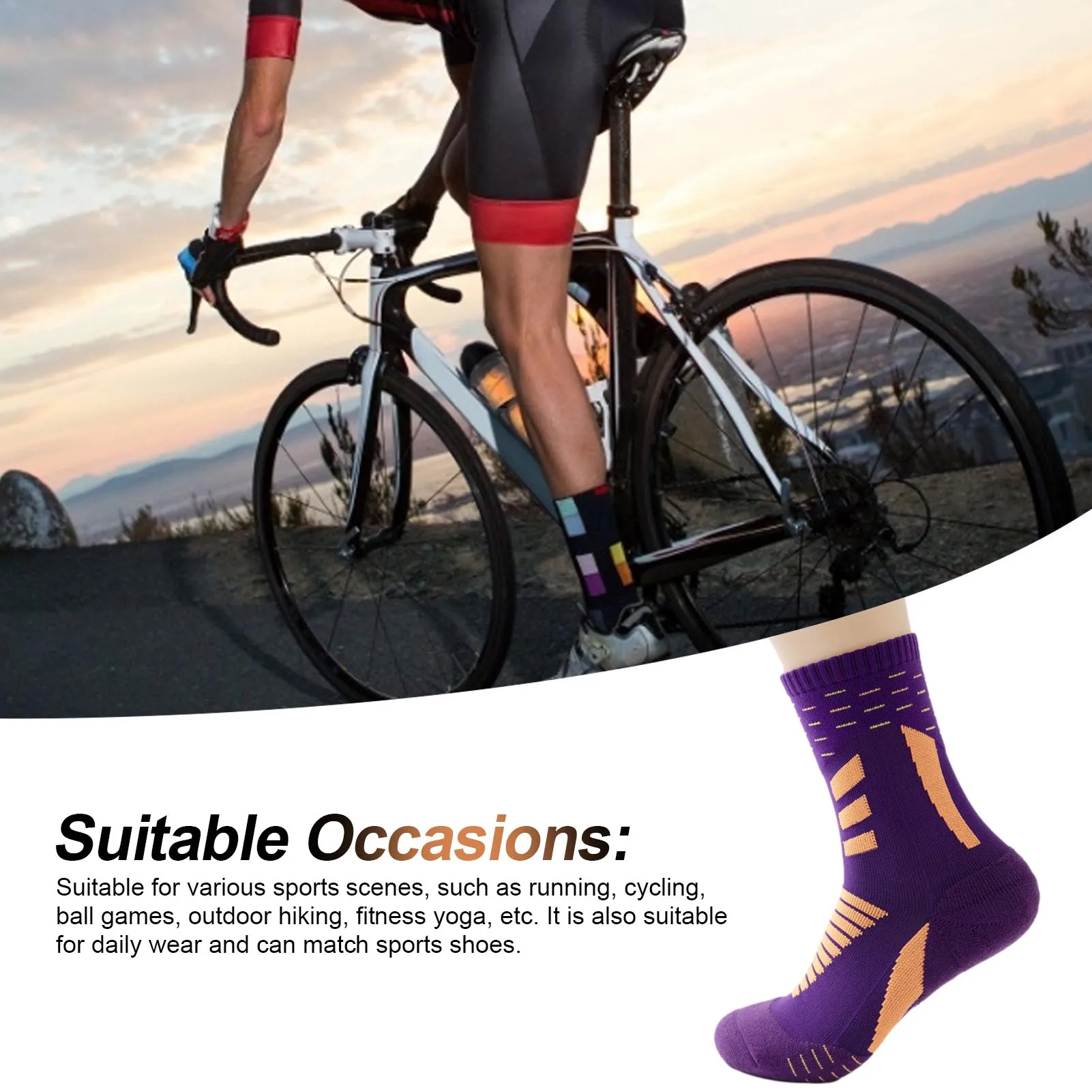 Men Cycling Socks Outdoor Breathable Anti-friction Sport Sock Nylon Basketball Socks Marathon Stocking Summer Running Socks