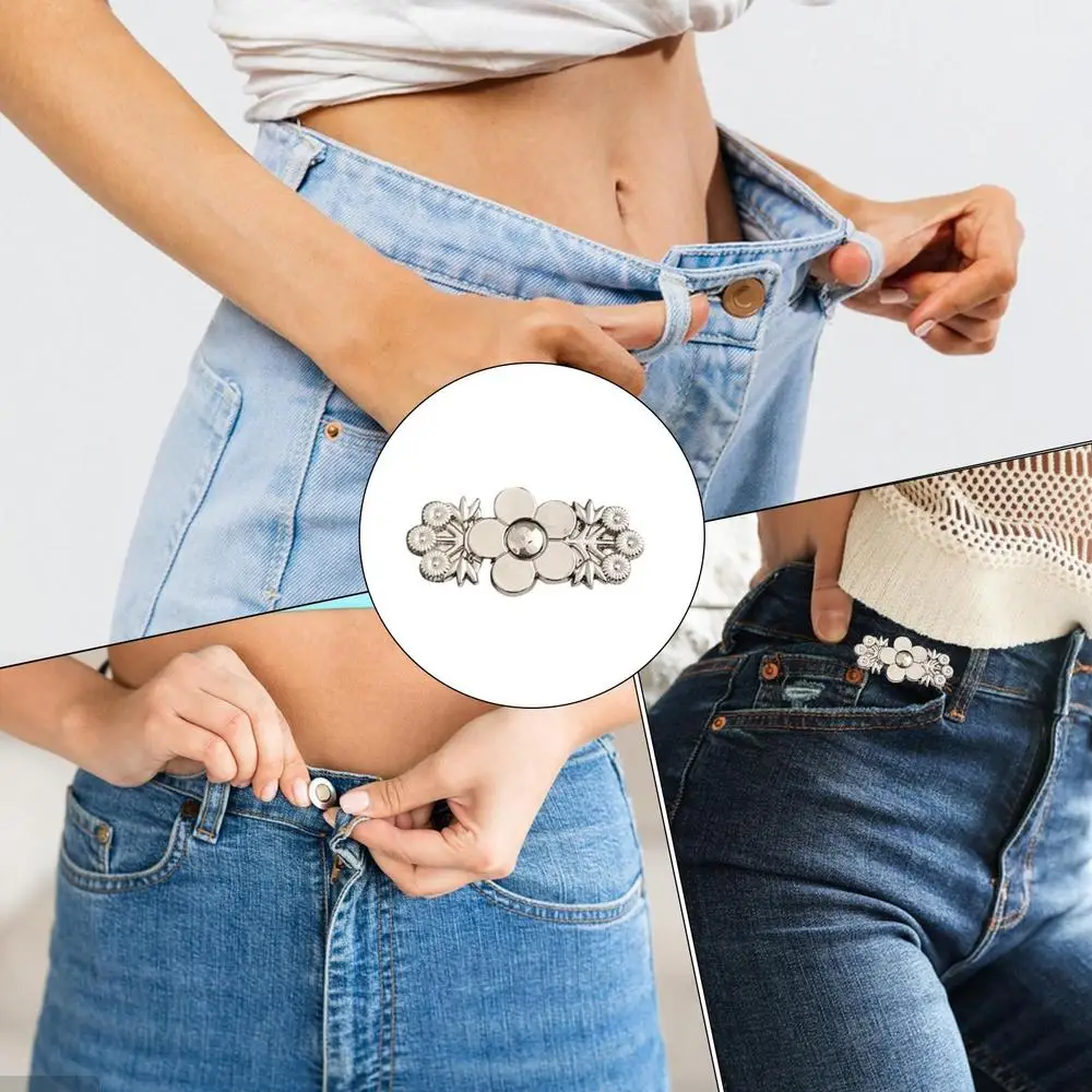 Pant Waist Tightener 2 Pairs Waist Tightener Buckles Adjustable Pants Button Tightener Detachable Waist Tightener Buckles