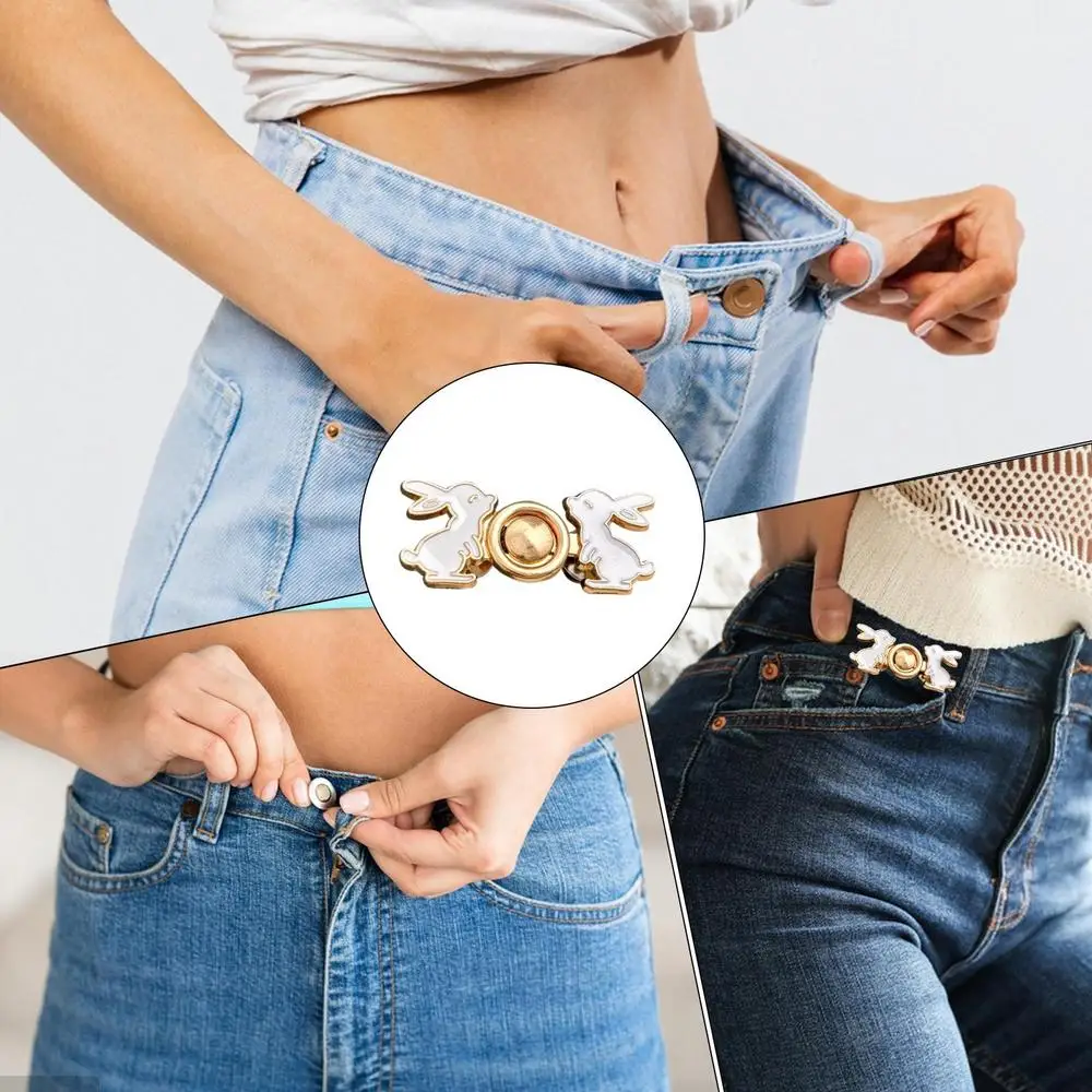 Pant Waist Tightener 2 Pairs Waist Tightener Buckles Adjustable Pants Button Tightener Detachable Waist Tightener Buckles