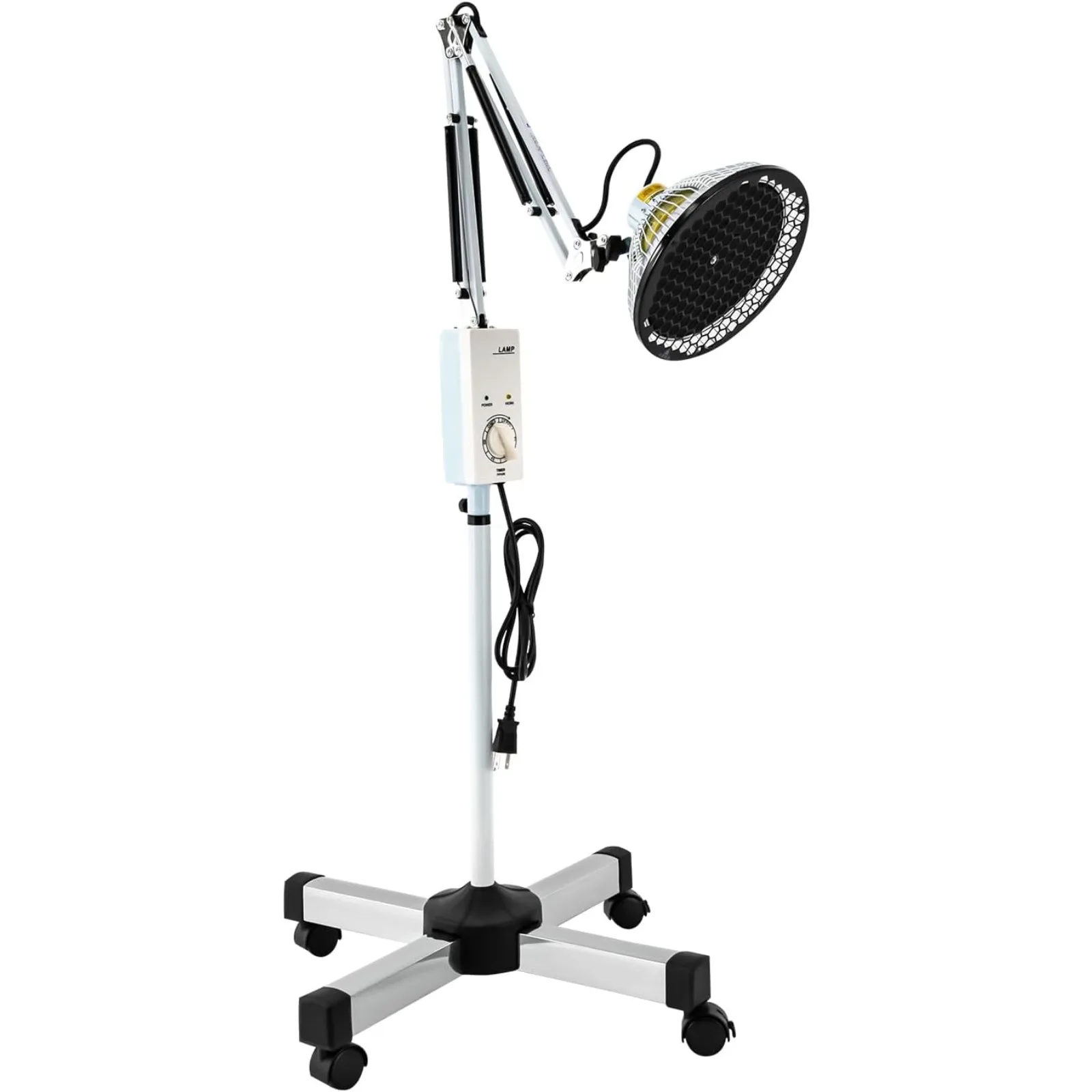 Far-Infrared Heating Lamp, 360° Rotatable Single-Head Infrared Lamp, Adjustable Circulation Pain Relief Heating Device 250W 110V
